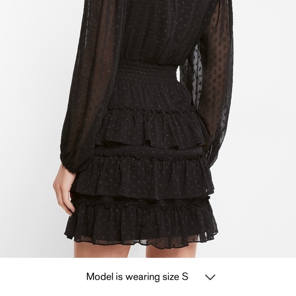 Black Sheer Sleeves Express mini dress - Picture 4 of 11